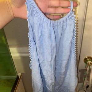 Baby blue high-neck tank top